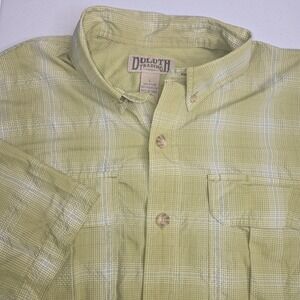 DULUTH TRADING CO Men's Large Green Vented‎ Fishing Shirt -1087
